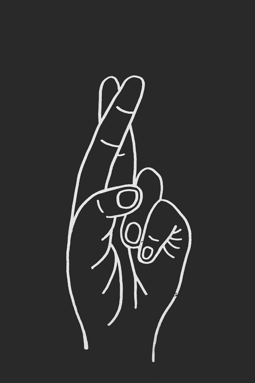 Fingers Crossed White Lines GIF