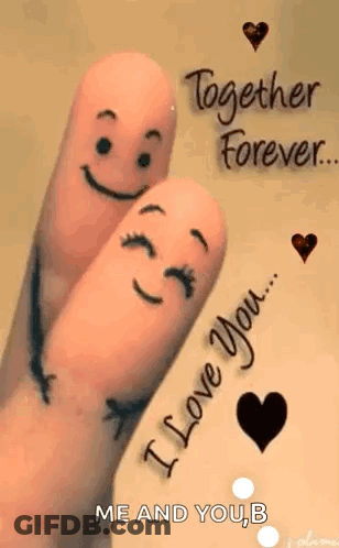 Fingers With Faces Saying I Love You GIF