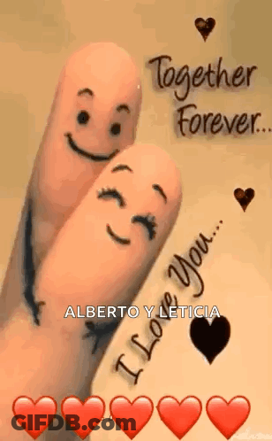 Fingers With Smiley Faces Together Forever GIF