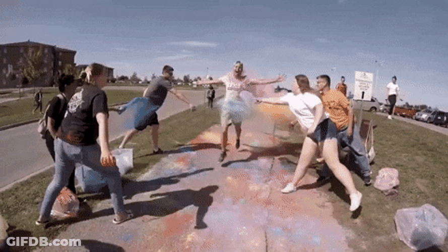 Finish Line Colored Powder Cheers GIF