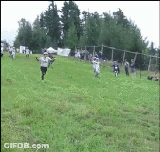 Finish Line Falling Downhill GIF