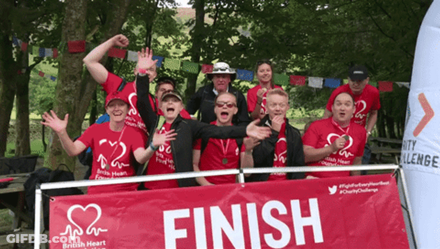 Finish Line People Cheering GIF