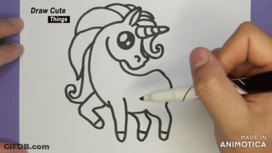 Finished Sketch Of A Unicorn GIF