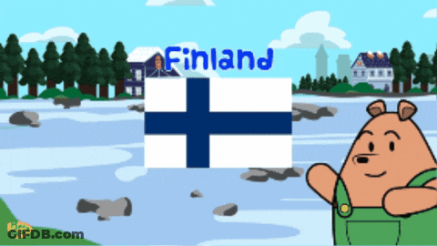 Finland Cartoon With Bear GIF