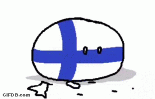 Finland Flag Ball With Bow Tie GIF