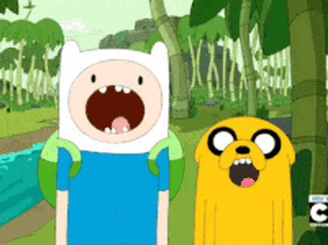 Finn And Jake Jaw Drop GIF