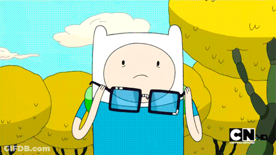 Finn And Jake Mindblown Glasses GIF