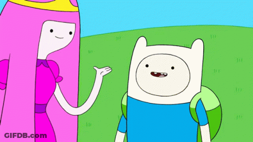 Finn And Princess Bubblegum Standing Together GIF