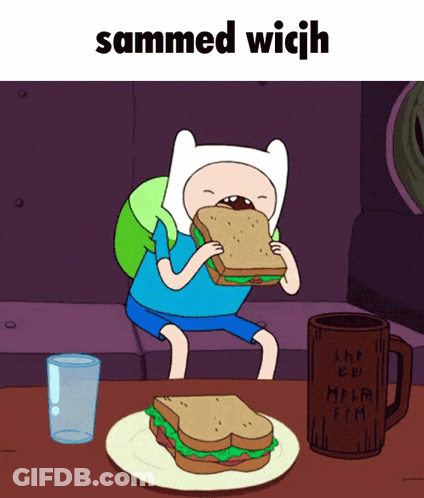 Finn Eating Sandwich Saying Sammwich GIF