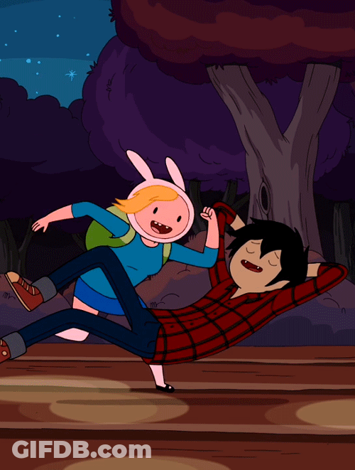 Fiona Nudging Marshall Lee Adventure Time GIF