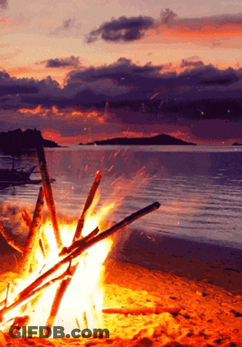 Fire And Blue Wave Relaxation GIF
