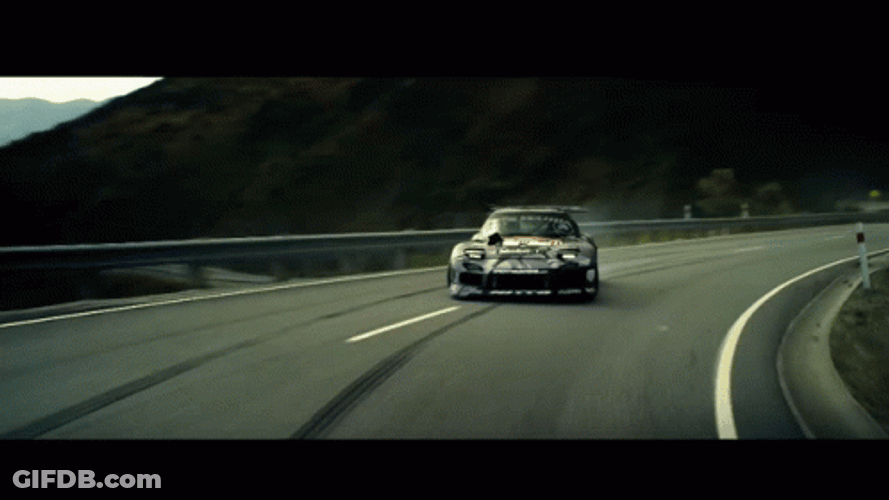 Fire And Smokey Drift Cars GIF