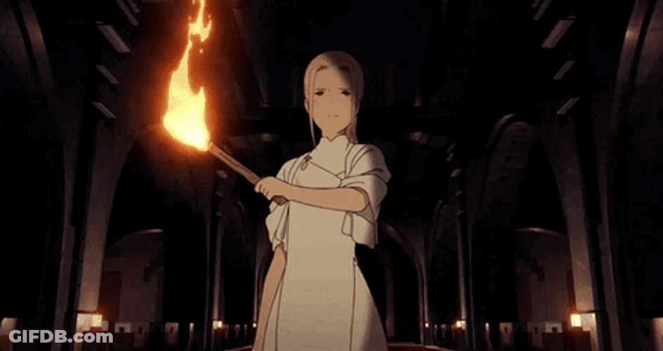 Fire Anime Maquia Throwing Torch GIF