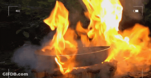 Fire Being Recorded On Camera With Rec Button GIF