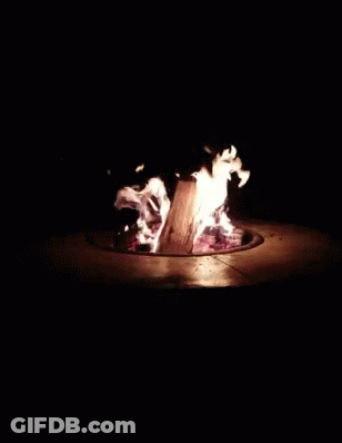 Fire Burning In Dark Circle GIF