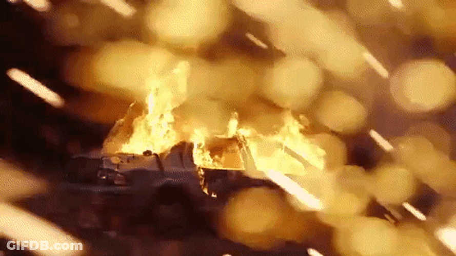 Fire Car Accident Burning Smoke GIF