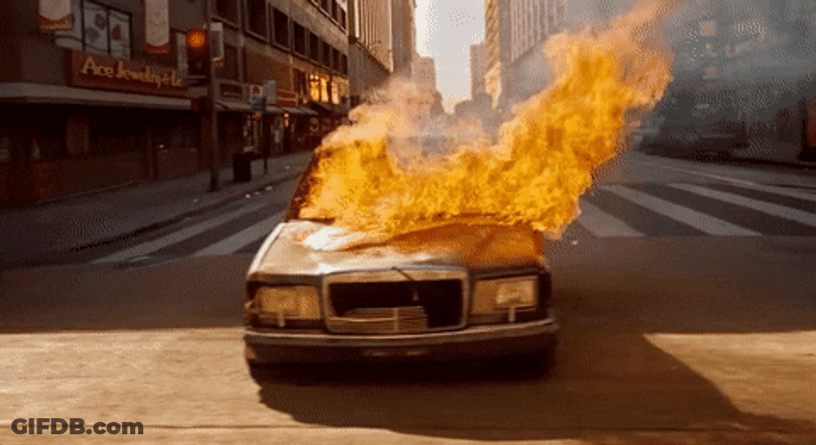 Fire Car Ride ‘Em On Down Music Video GIF