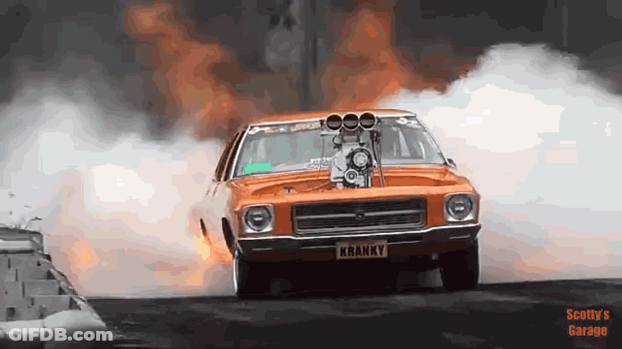 Fire Car Tires Burnout Scotty’s Garage GIF