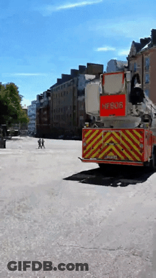 Fire Car Truck Driving Fast Helsinki Rescue GIF