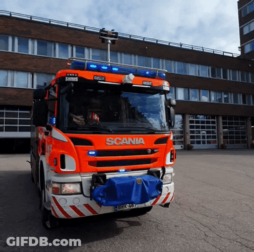 Fire Car Truck Flash Warning Lights GIF