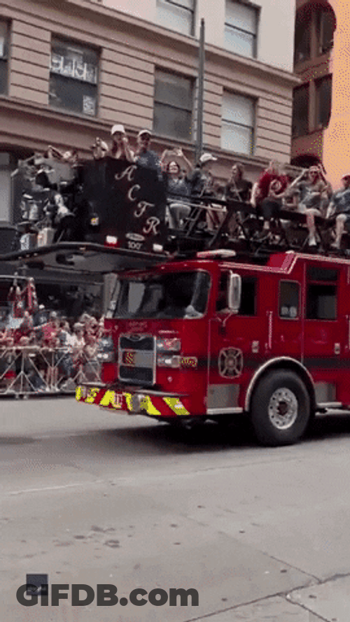 Fire Car Truck Parade Stanley Cup GIF