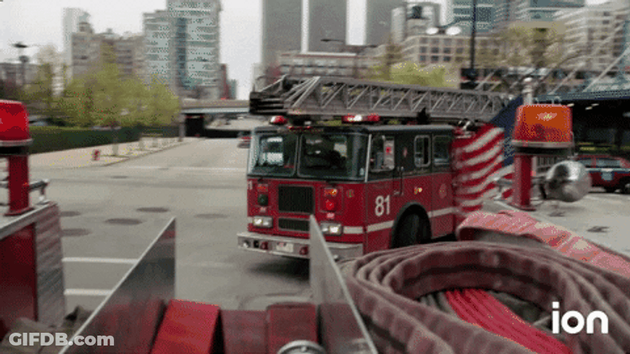 Fire Car Truck Swerve Chicago One GIF