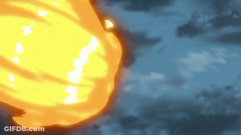 Fire Explosion On Blue Background GIF