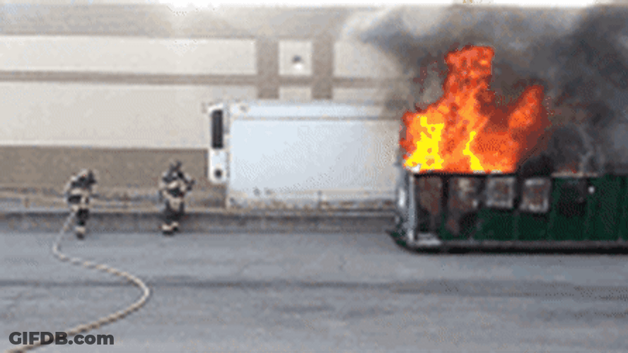 Fire Fighters Dumpster Fire GIF