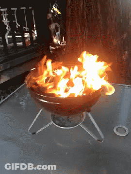 Fire In Bowl On Table GIF