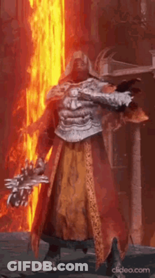 Fire Monk Elden Ring Beating Chest GIF
