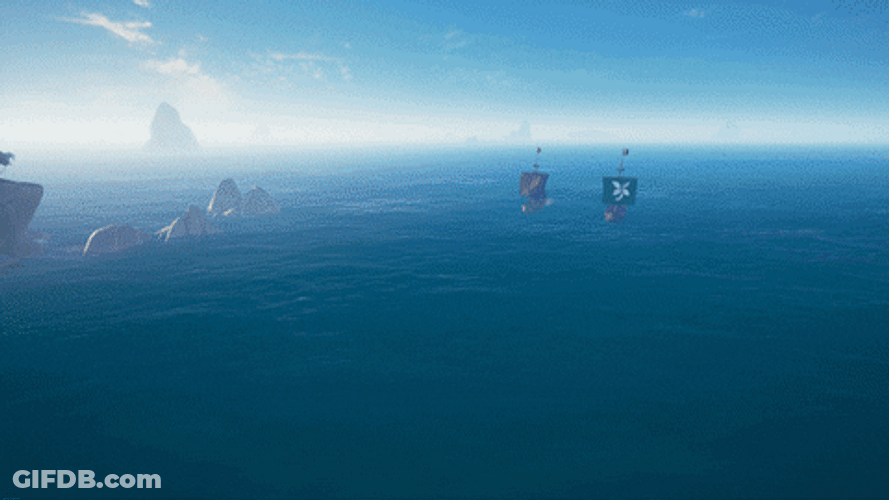 Fire On The Boat With Jolly Roger GIF
