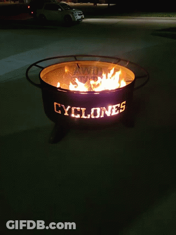 Fire Pit Saying Cyclones GIF
