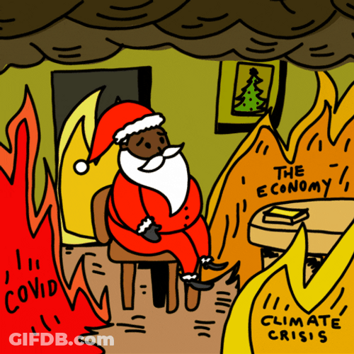 Fire Santa Merry Christmas Meme GIF