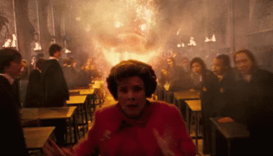 Fire Spirit Chasing Dolores Umbridge GIF