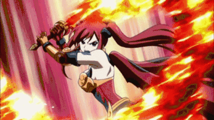 Fire Sword Magic Erza Scarlet GIF