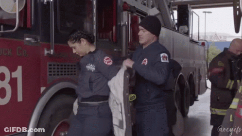 Fire Truck With Number 31 GIF