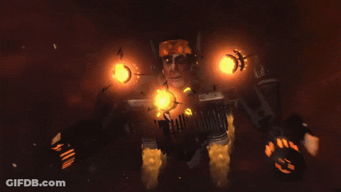 Fireball On Red Background GIF