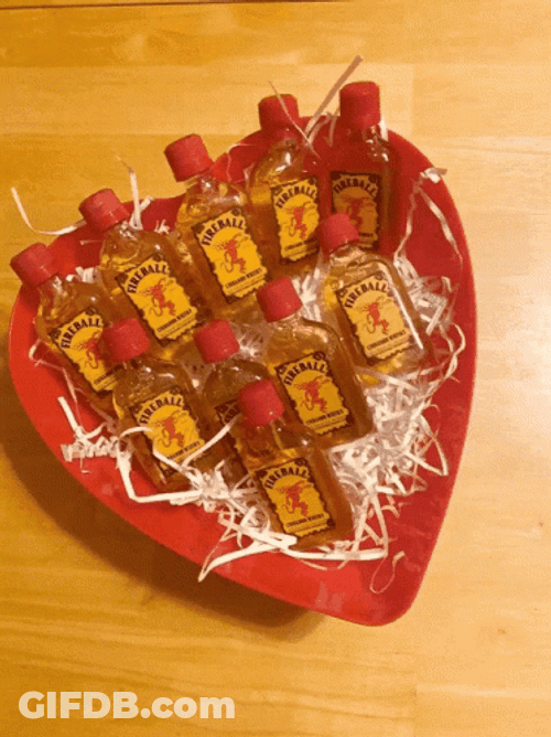 Fireball Whisky Heart Shaped Plate GIF
