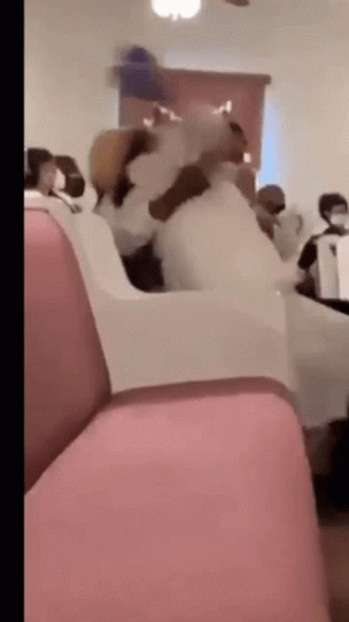 Fired Up Church Goer Passing Out GIF