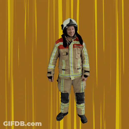 Firefighter Doing Dab Pose GIF