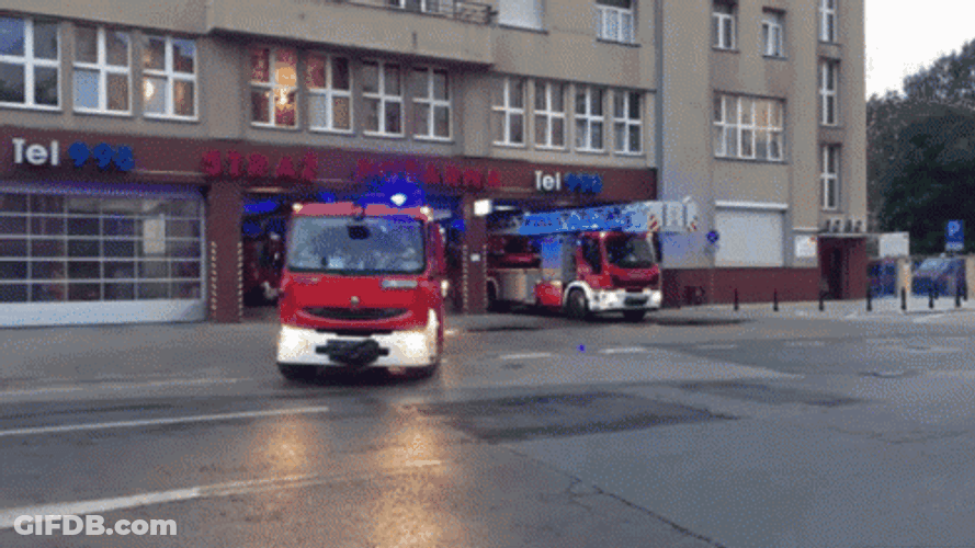 Firefighter Driving Fire Trucks GIF