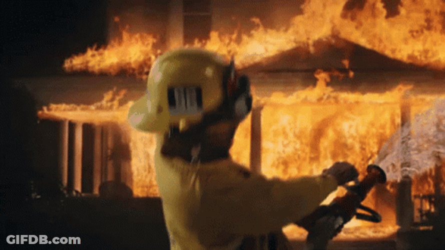 Firefighter Fighting The Fire GIF