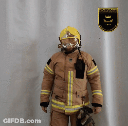 Firefighter Raise Hand GIF