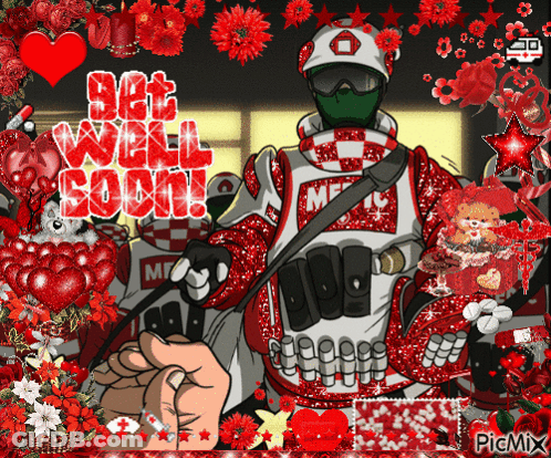 Fireman Greeting Card Saying Get Well Soon GIF