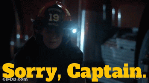 Fireman Helmet 19 Sorry Captain GIF