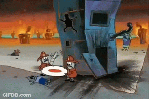 Fireman Holding Egg In Front Of Burning Building GIF