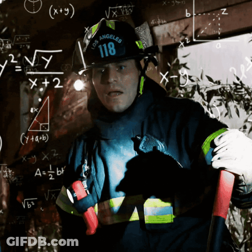 Fireman Wearing Los Angeles Helmet GIF