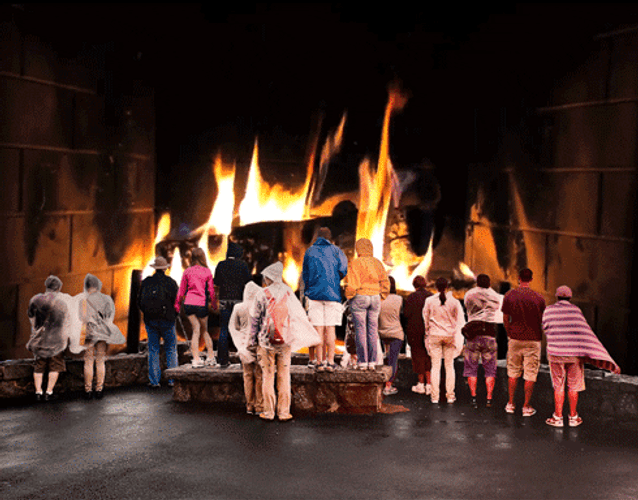 Fireplace And Miniature People GIF