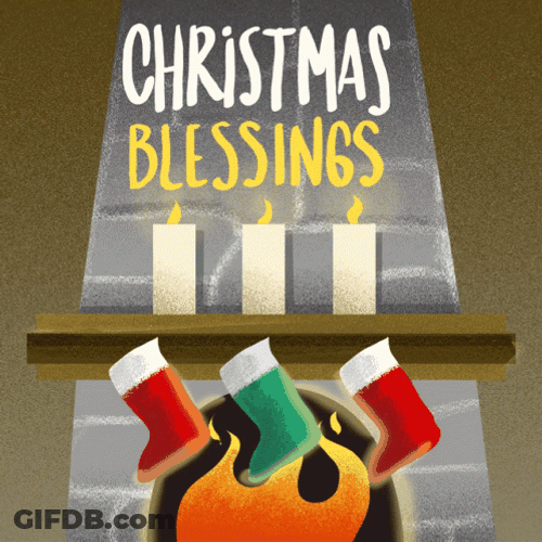 Fireplace Holiday Design Christmas Blessings GIF
