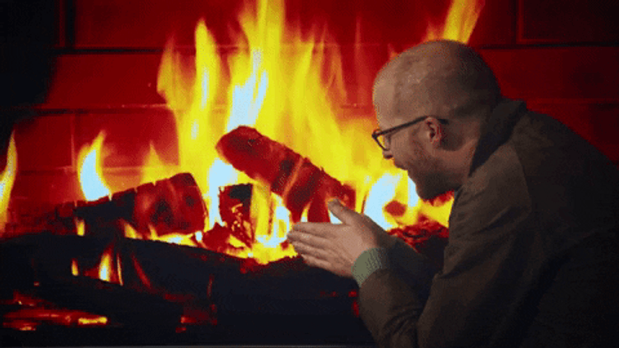 Fireplace On Televesion GIF